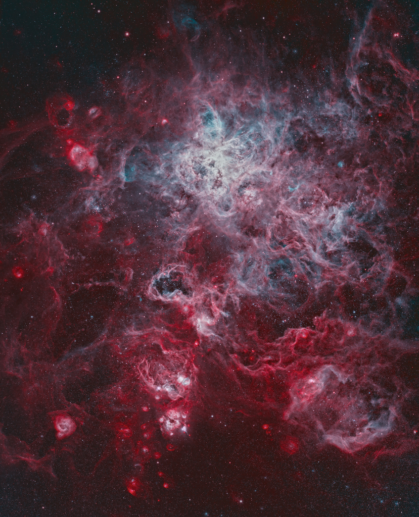 Der Tarantelnebel 30 Doradus ist die größte heftigste Sternbildungsregion in der gesamten Lokalen Gruppe.