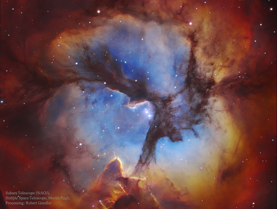 Der Trifidnebel ist als Messier 20 katalogisiert, er ist einer der jüngsten bekannten Emissionsnebel.
