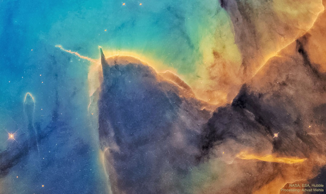 In den Säulen von Messier 20, dem Trifidnebel, entstehen neue Sterne.