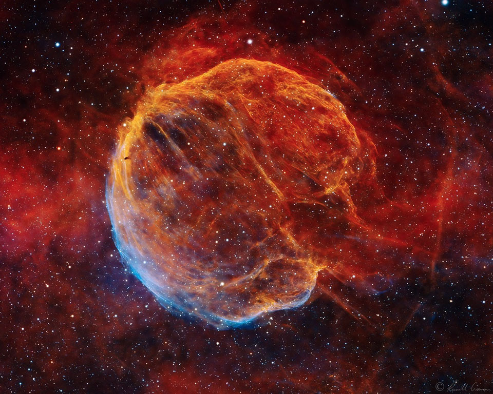 Der Supanovaüberrest CTB-1 im Sternbild Kassiopeia heißt wegen seiner gehirnähnlichen Form auch Medullanebel.