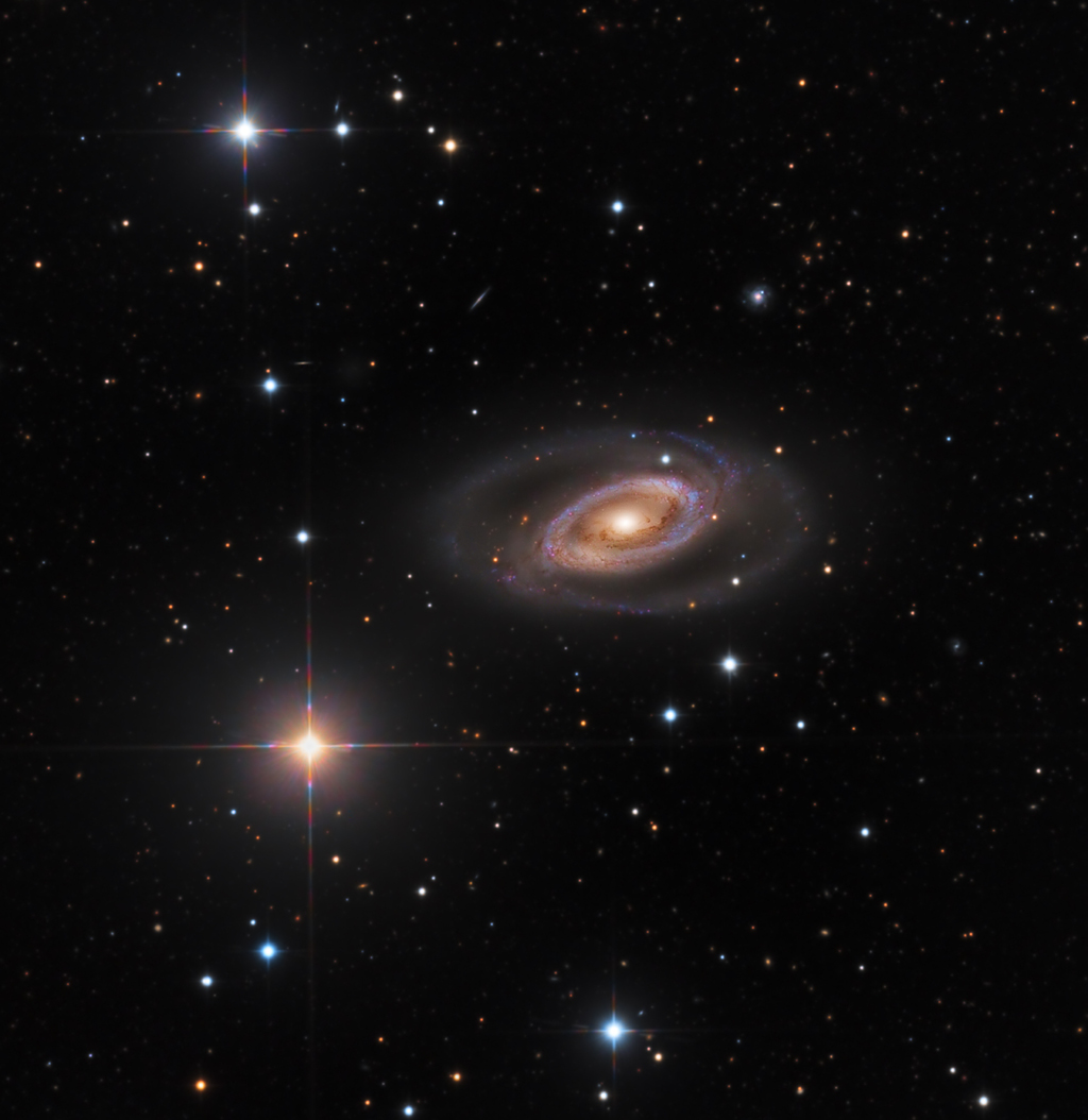 Die Galaxie NGC 1350 liegt optisch am Rand des Fornax-Galaxienhaufens im Chemischen Ofen.