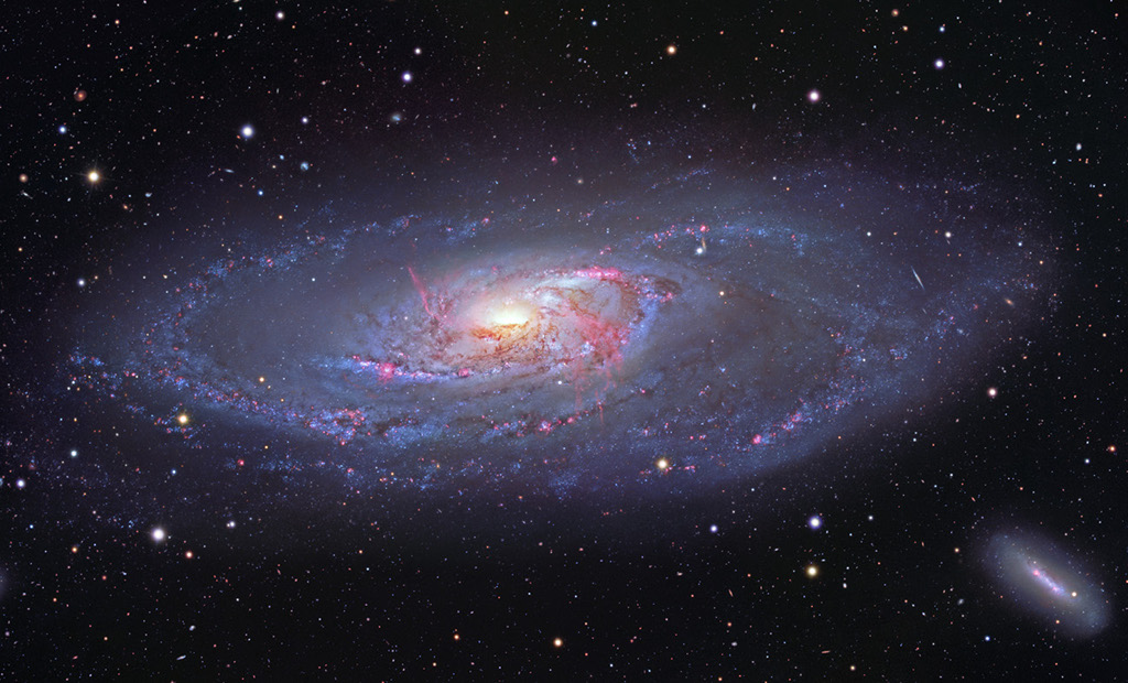 Die Seyfertgalaxie M106 im Sternbild Jagdhunde.