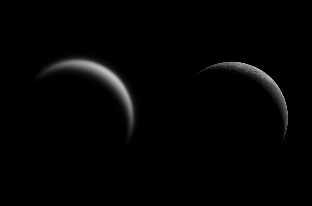 Die Sicheln von Mond und Venus am Morgenhimmel des 29. Januar 2022.