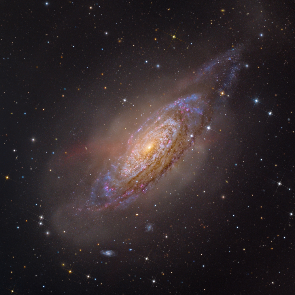 Die Spiralgalaxie NGC 3521 im Sternbild Löwe ist 50.000 Lichtjahre von uns entfrnt.