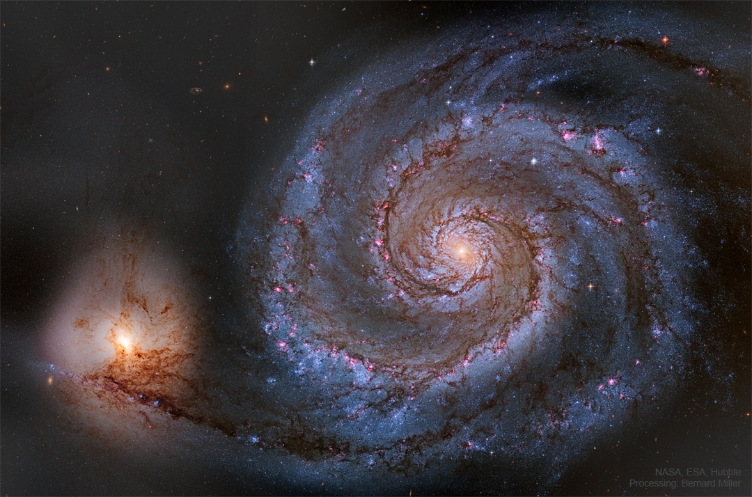 Messier 51, auch bekannt als NGC 5194, ist eine der malerischsten Galaxien am Himmel im Sternbild Jagdhunde.