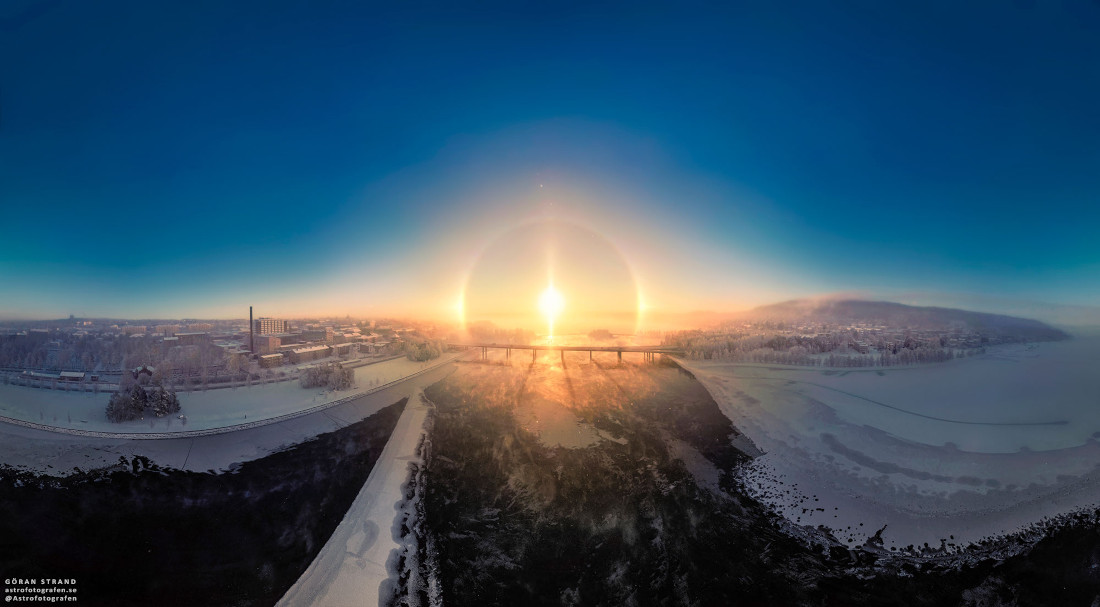 Sonnenhalo am Himmel über Frösön in Schweden