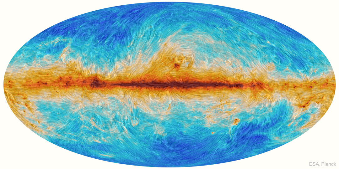 Der ESA-Satellit Planck entdeckte Magnetfeldstrukturen in unserer Galaxis, die zuvor unbekannt waren.