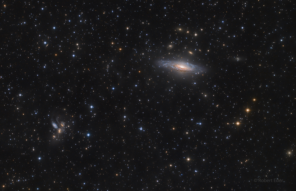 Stephans Quintett und NGC 7331 im Sternbild Pegasus.