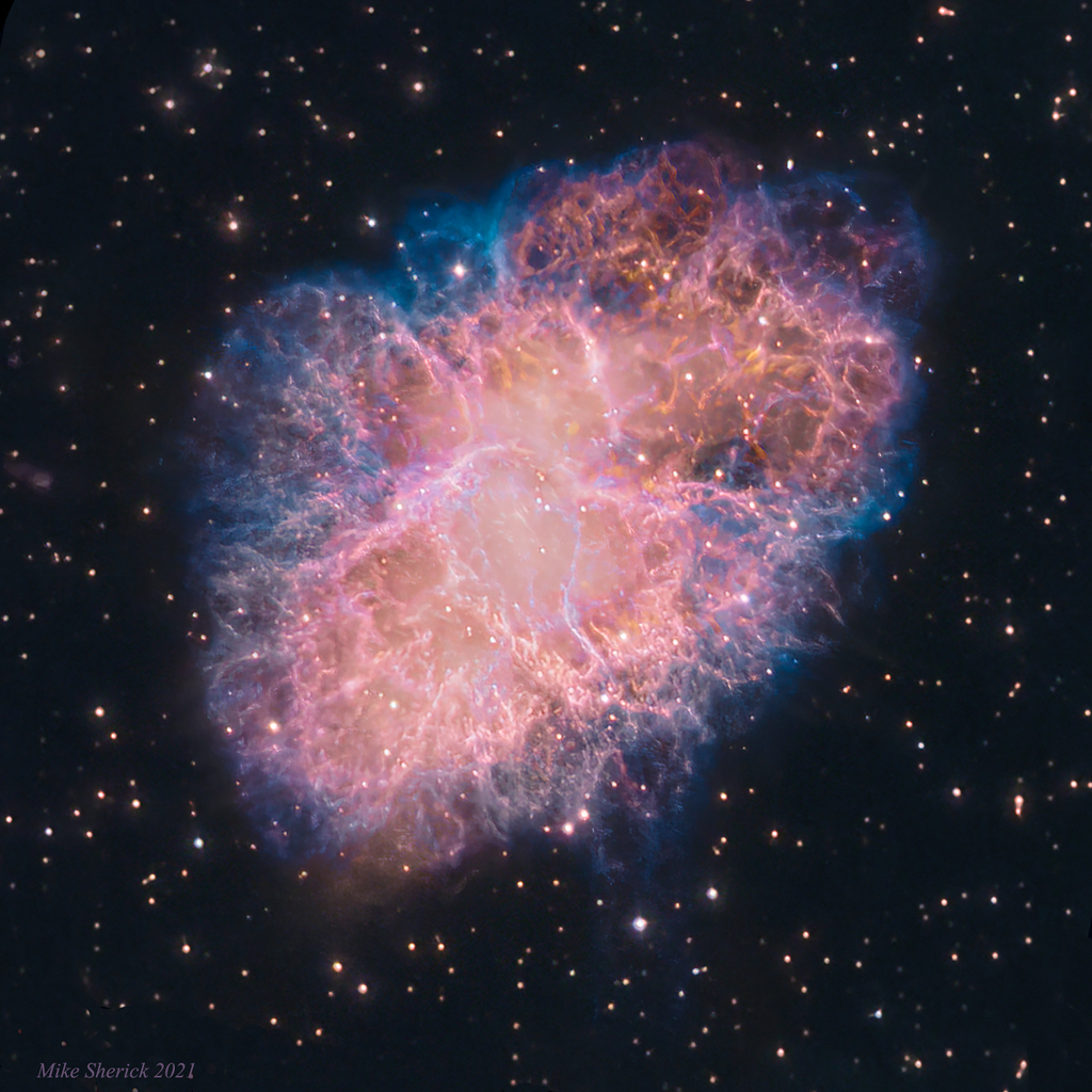 Der Krebsnebel M1 im Sternbild Stier ist das erste Objekt auf Charles Messiers Kein-Komet-Liste.