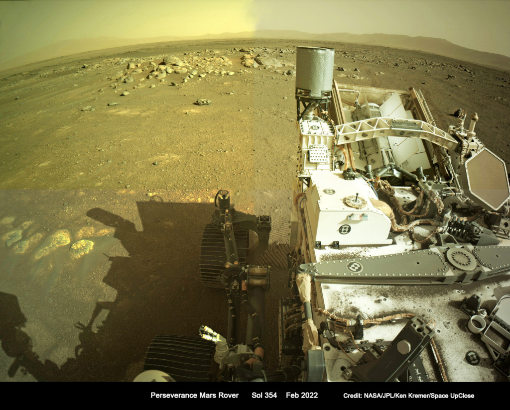 Die Aussicht des Marsrovers Perseverance.