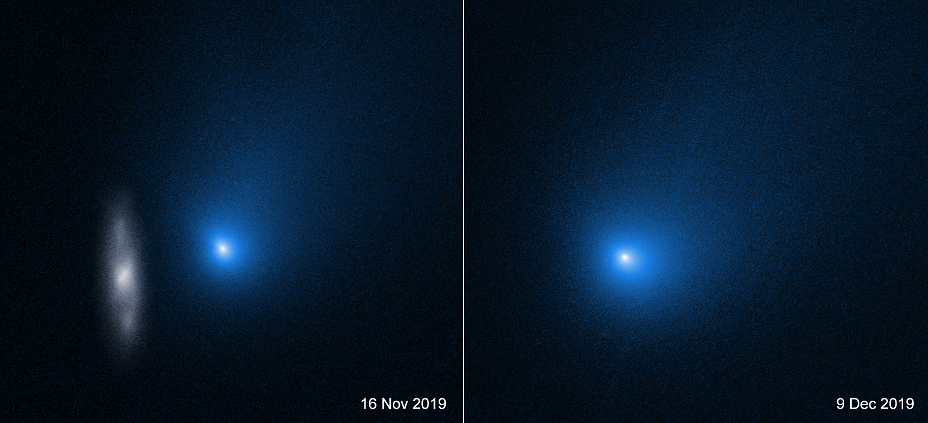 Das Weltraumteleskop Hubble zeigt den Kometen 2I/Borisov Ende 2019.