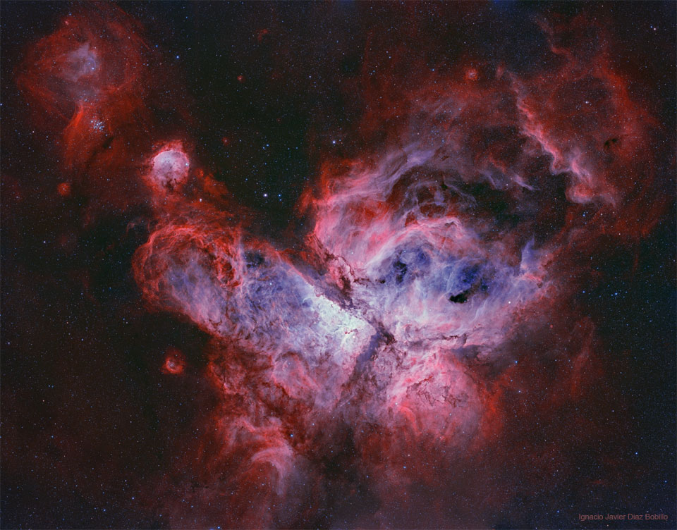 Der große Carinanebel NGC 3372 mit dem Schlüssellochnebel NGC 3324 und dem Stern Eta Carinae ist vermutlich eine regelrechte Supernovafabrik.