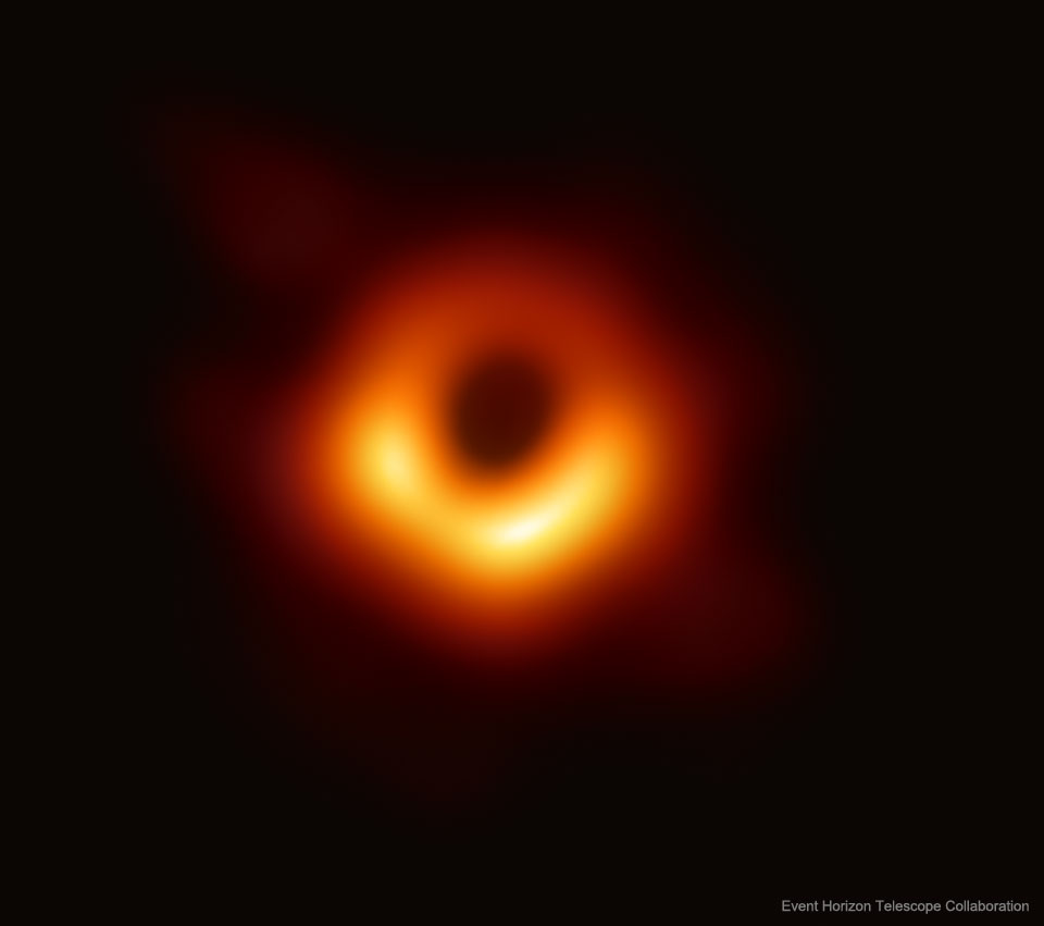Das Event Horizon Telescope EHT zeigt erstmals den Ereignishorizont eines Schwarzen Lochs im Zentrum der Galaxie M87